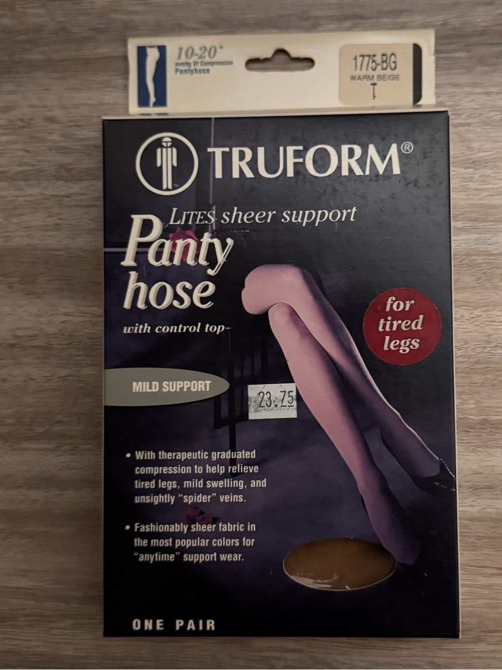 NWT Truform LITES sheer support Panty Hose warm beige control top compression
